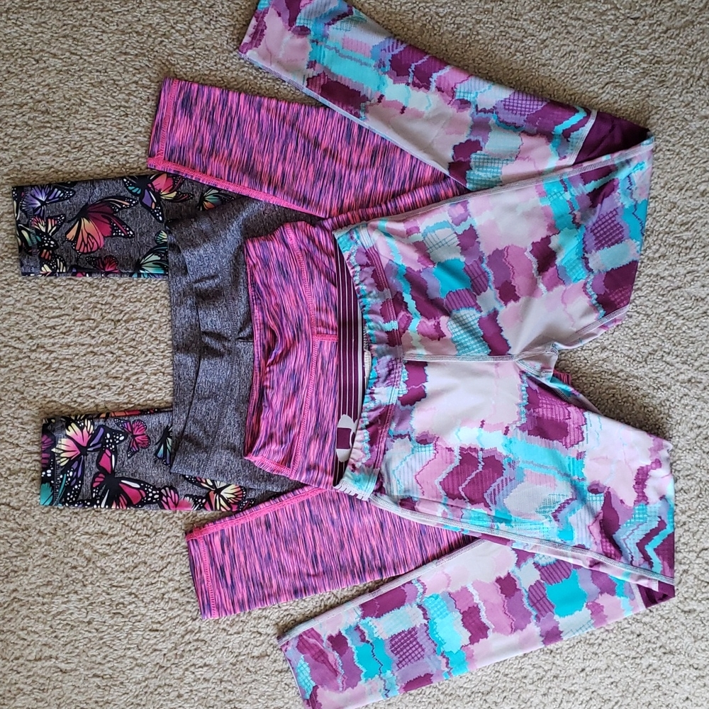 3 pairs of girl's leggings size 12, different brands BUNDLE